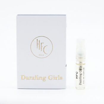 White box with gold 'Dazzling Girls' text and HFC Paris logo beside a small perfume spray bottle